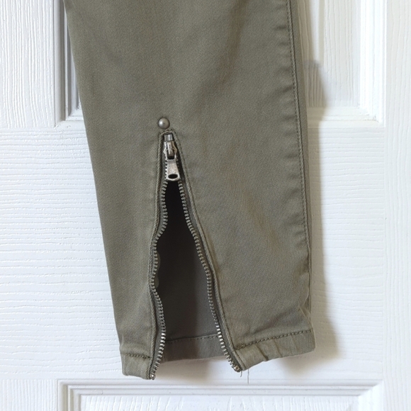 Blank NYC The Reade Mid Rise Ankle Cropped Twill Skinny Cargo Pants Sage 28 - Picture 14 of 14